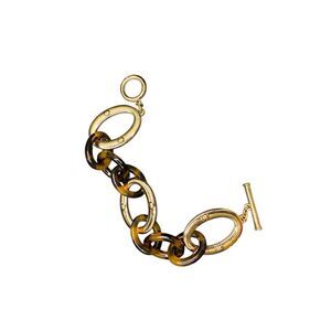 Ann Taylor gold and tortoise shell chain bracelet